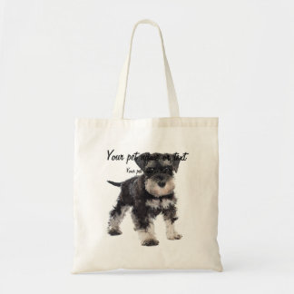 Too Cute Puppy Miniature Schnauzer Dog Tote Bag