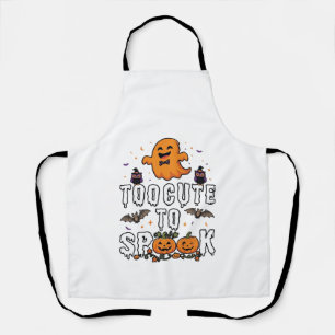 Too Cute Spook Halloween Orange Ghost Pumpkins Bat Apron