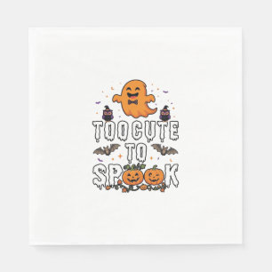 Too Cute Spook Halloween Orange Ghost Pumpkins Bat Napkin
