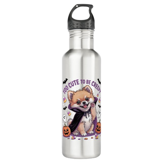 Too Cute to be Creepy Halloween Tee PNG 710 Ml Water Bottle (Front)