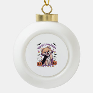Too Cute to be Creepy Halloween Tee PNG Ceramic Ball Christmas Ornament