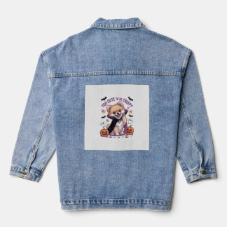 Too Cute to be Creepy Halloween Tee PNG Denim Jacket
