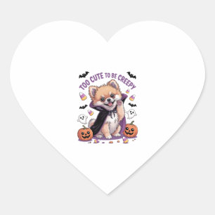 Too Cute to be Creepy Halloween Tee PNG Heart Sticker