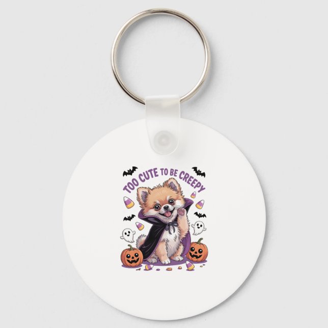 Too Cute to be Creepy Halloween Tee PNG Key Ring (Front)