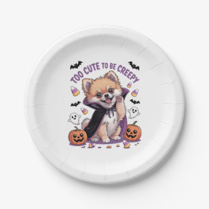 Too Cute to be Creepy Halloween Tee PNG Paper Plate