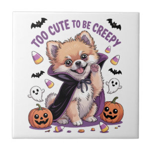 Too Cute to be Creepy Halloween Tee PNG Tile