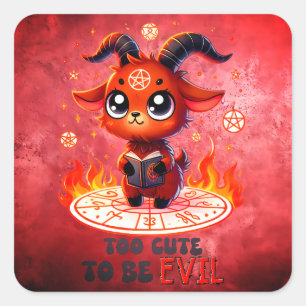 Too Cute to be evil Square Sticker