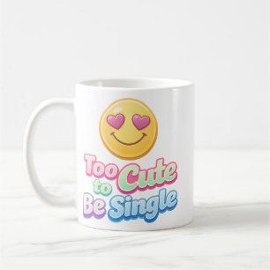 Too Cute to Be Single Emoji Mug