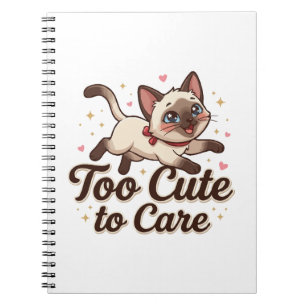Too Cute to Care Siamese Cat Notebook
