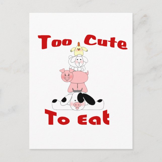 too cute to eat postcard (Front)