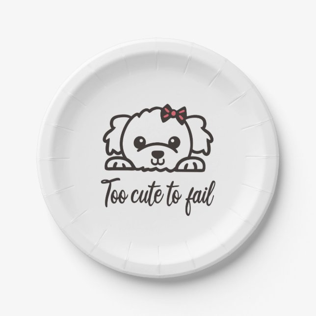 Too cute to fail(4) paper plate (Front)
