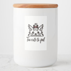 Too cute to fail food label