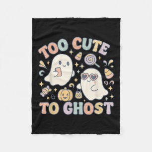 Too Cute To Ghost Pastel Halloween Retro Fall Aest Fleece Blanket