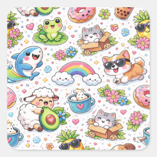 Too Cute to Handle! 💖 Sweet Little Moments & Happ Square Sticker