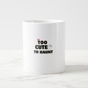 Too Cute To Haunt Cute Ghost Halloween Aesthetic Large Coffee Mug
