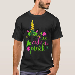 Too Cute To Pinch Girls St Patrick S Day Lucky T-Shirt