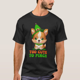 Too Cute to Pinch St Patricks Day Dog Gnome Leprec T-Shirt