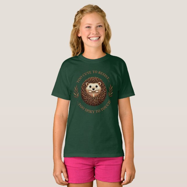  Too cute to resist...  – Funny hedgehog T-Shirt (Front Full)