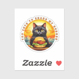 Too Cute to Share My Burger – Black Cat Foodie Art