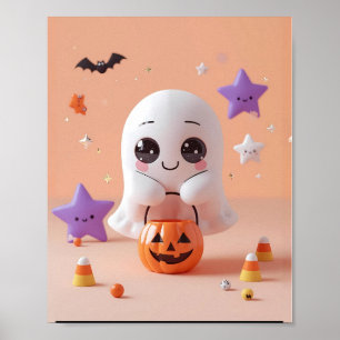 Too Cute to Spook – Adorable Ghost Poster