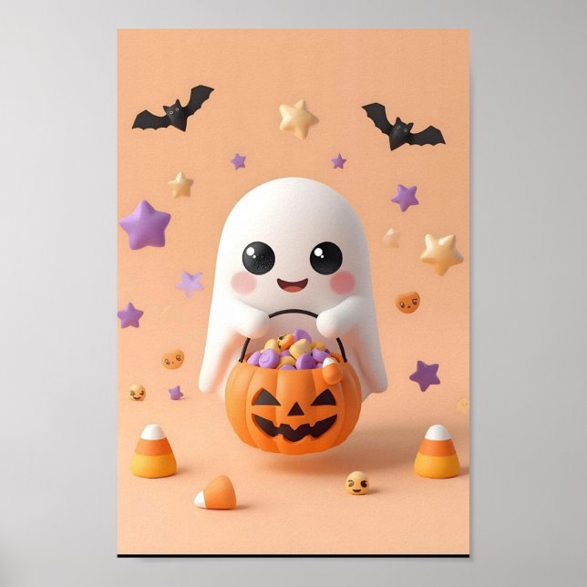 Too Cute to Spook – Adorable Ghost Poster (Front)