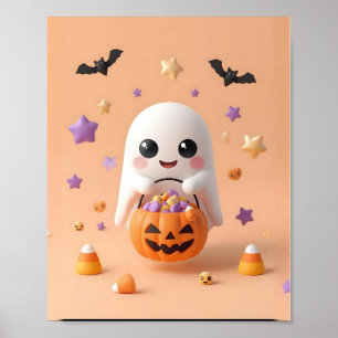 Too Cute to Spook – Adorable Ghost Poster