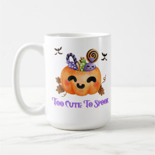 Too Cute To Spook Adorable Halloween Pumpkin Can Coffee Mug