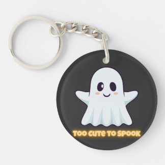 Too Cute To Spook – Adorable Kawaii Ghost Hallowee Key Ring