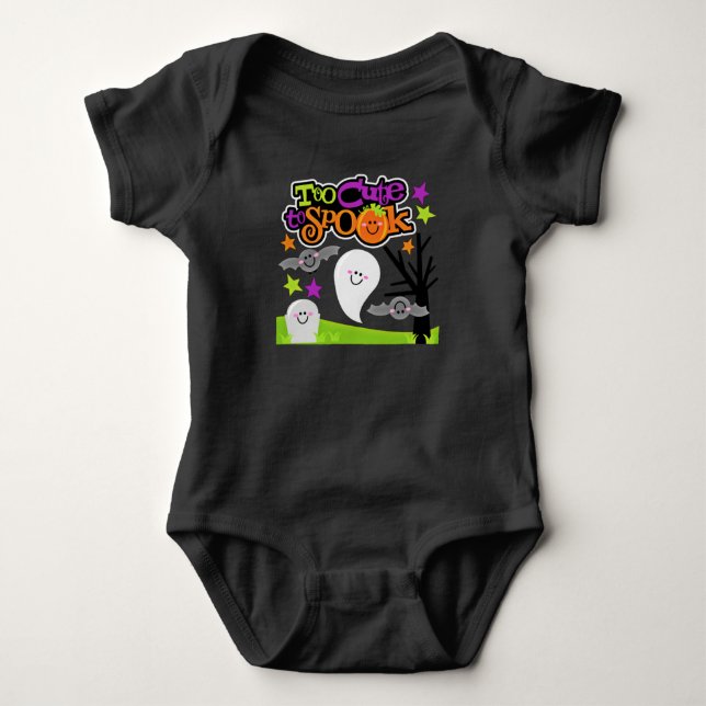 Too Cute To Spook Baby Bodysuit (Front)