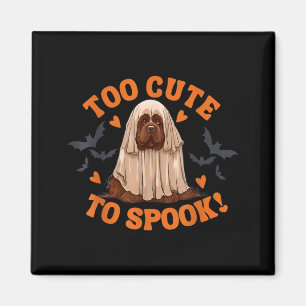 Too Cute To Spook Brown Newfoundland Dog Ghost Magnet