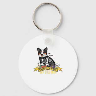 Too Cute to Spook But Will Bark Adorable Halloween Key Ring