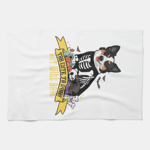 Too Cute to Spook But Will Bark Adorable Halloween Tea Towel