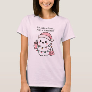 Too Cute to Spook Christmas Ghost – Kawaii Holiday T-Shirt