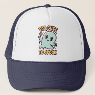 Too Cute To Spook Cute Halloween Ghost Trucker Hat
