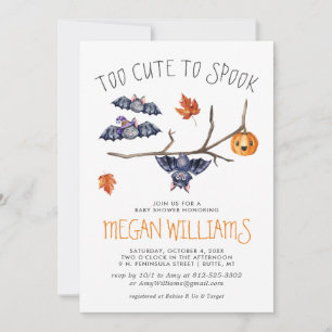 Too Cute to Spook Cute Little Bats Baby Shower