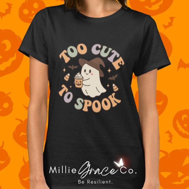 Too Cute to Spook – Cute Pastel Ghost & Pumpkin Co T-Shirt (Creator Uploaded)