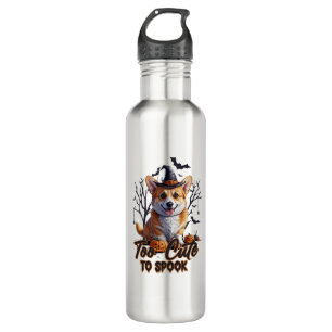 Too Cute To Spook Funny Halloween Dog Corgi T shir 710 Ml Water Bottle