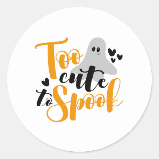 Too Cute To Spook Ghost Halloween Funny Hoodie Classic Round Sticker