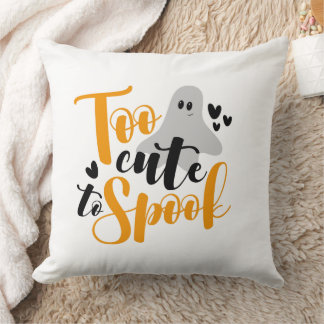 Too Cute To Spook Ghost Halloween Funny Hoodie Cushion