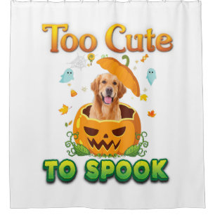 Too Cute To Spook Golden Retriever Dog Halloween Shower Curtain