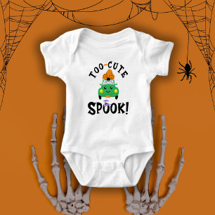 Too Cute To Spook! Halloween Car Baby Bodysuit