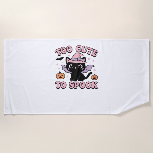 Too Cute to Spook – Halloween Cat Edition Classic  Beach Towel (Front)