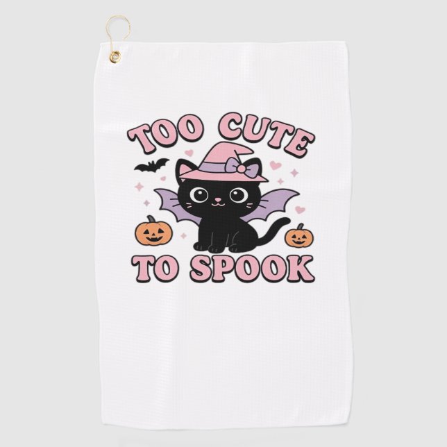 Too Cute to Spook – Halloween Cat Edition Classic  Golf Towel (Front)