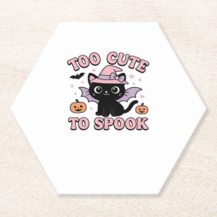 Too Cute to Spook � Halloween Cat Edition Classic  Paper Coaster