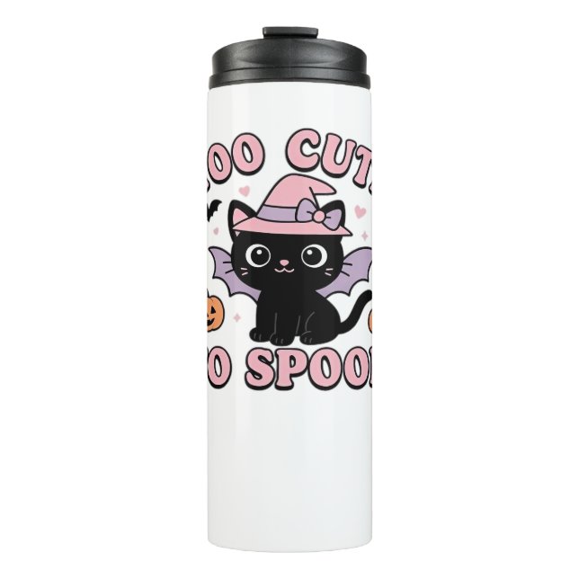 Too Cute to Spook – Halloween Cat Edition Classic  Thermal Tumbler (Front)