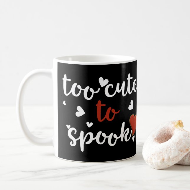 too cute to spook halloween coffee mug (With Donut)