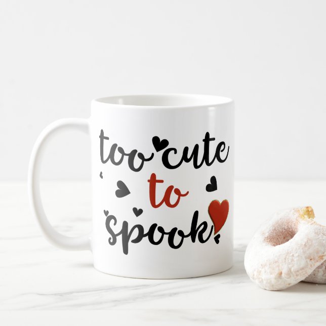 too cute to spook halloween coffee mug (With Donut)