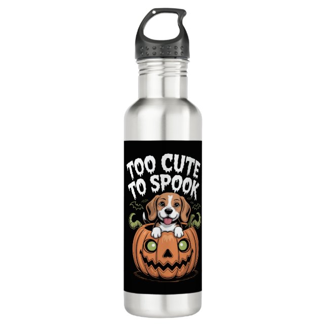 Too Cute to Spook Halloween Dog 710 Ml Water Bottle (Front)
