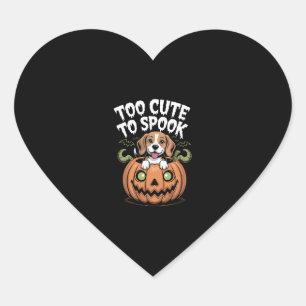 Too Cute to Spook Halloween Dog Heart Sticker