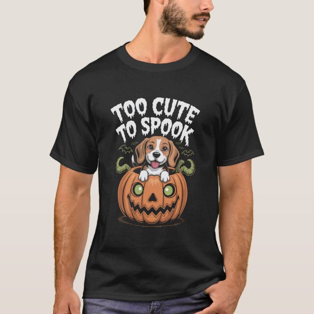 Too Cute to Spook Halloween Dog T-Shirt (Front)